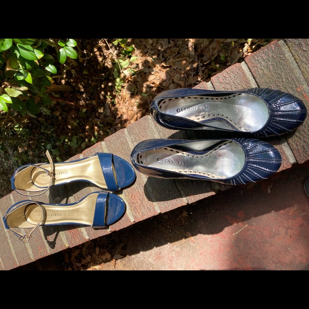 Gianni patten heels in Navy size 7 & 7.5